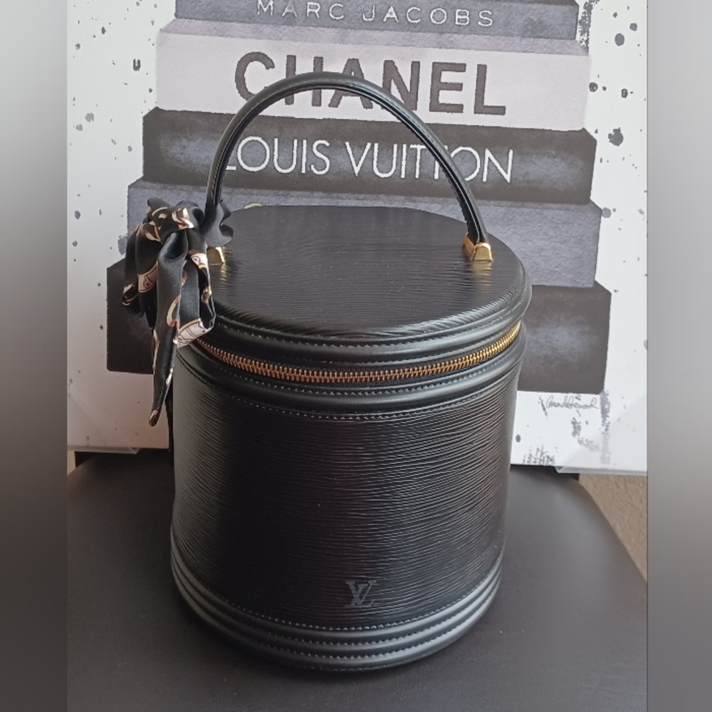Louis Vuitton Black Cannes Bag Epi  with Gold Accents